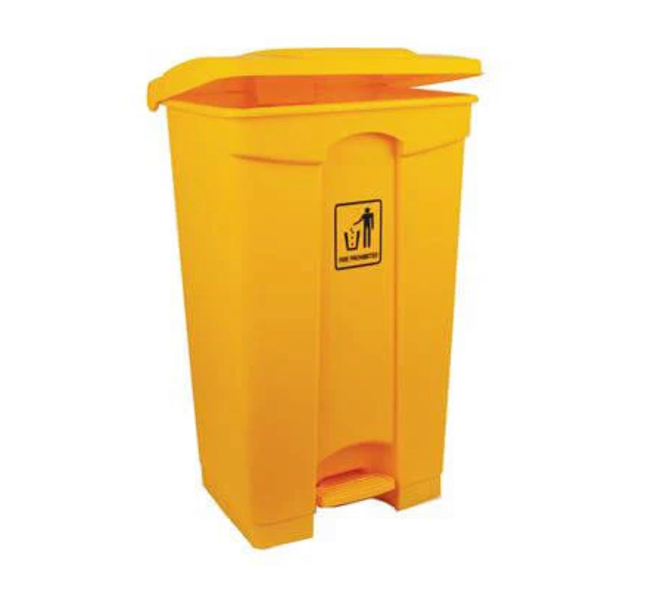 45Ltr Yellow Plastic Pedal Bin