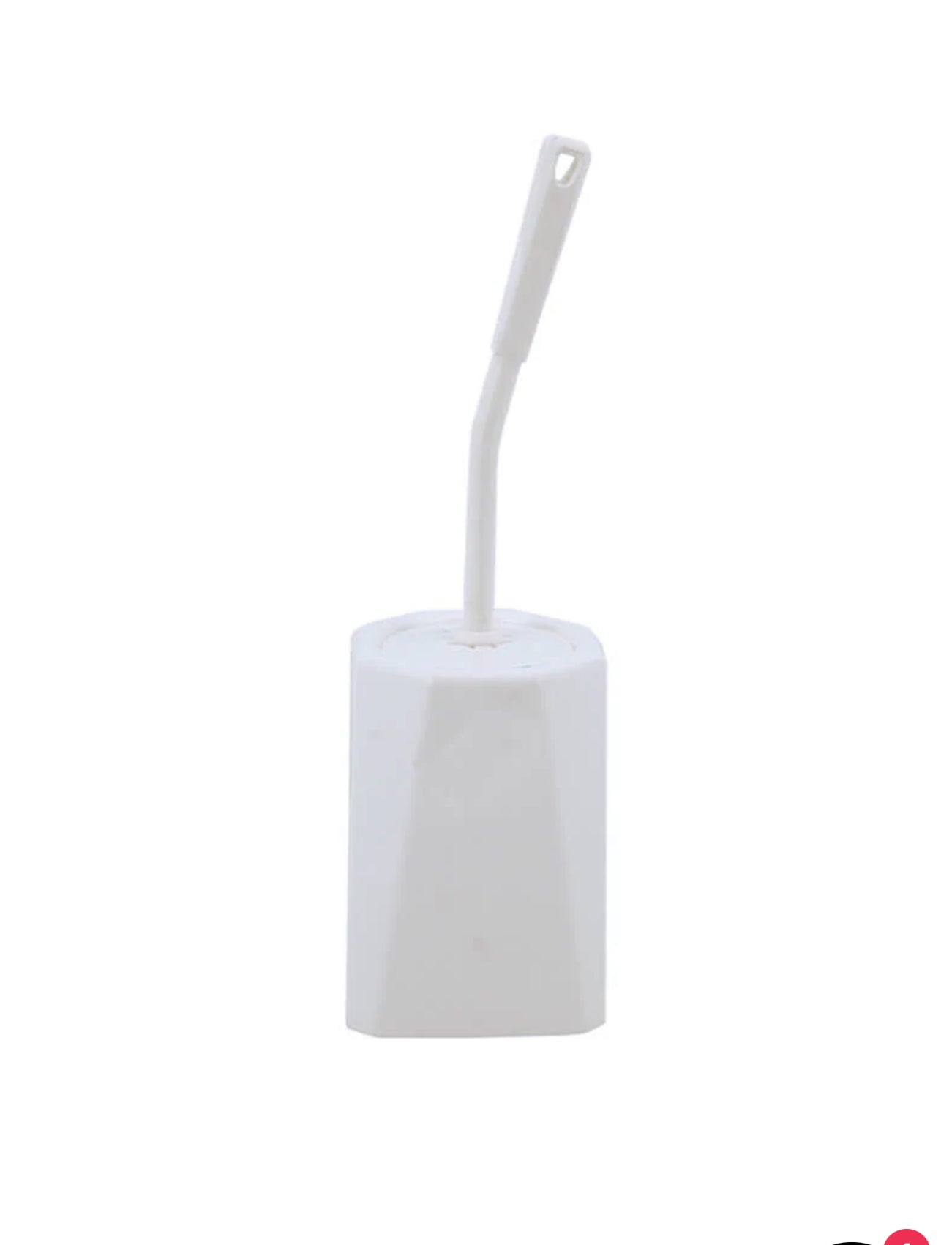 Enclosed White Toilet Brush Set